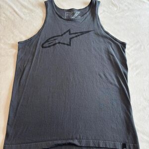 Alpinestars Men’s Grey Bro Tank | Sleeveless Motorsport Tee | Size Large